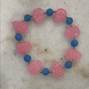 Pink and Blue Beaded Bracelet